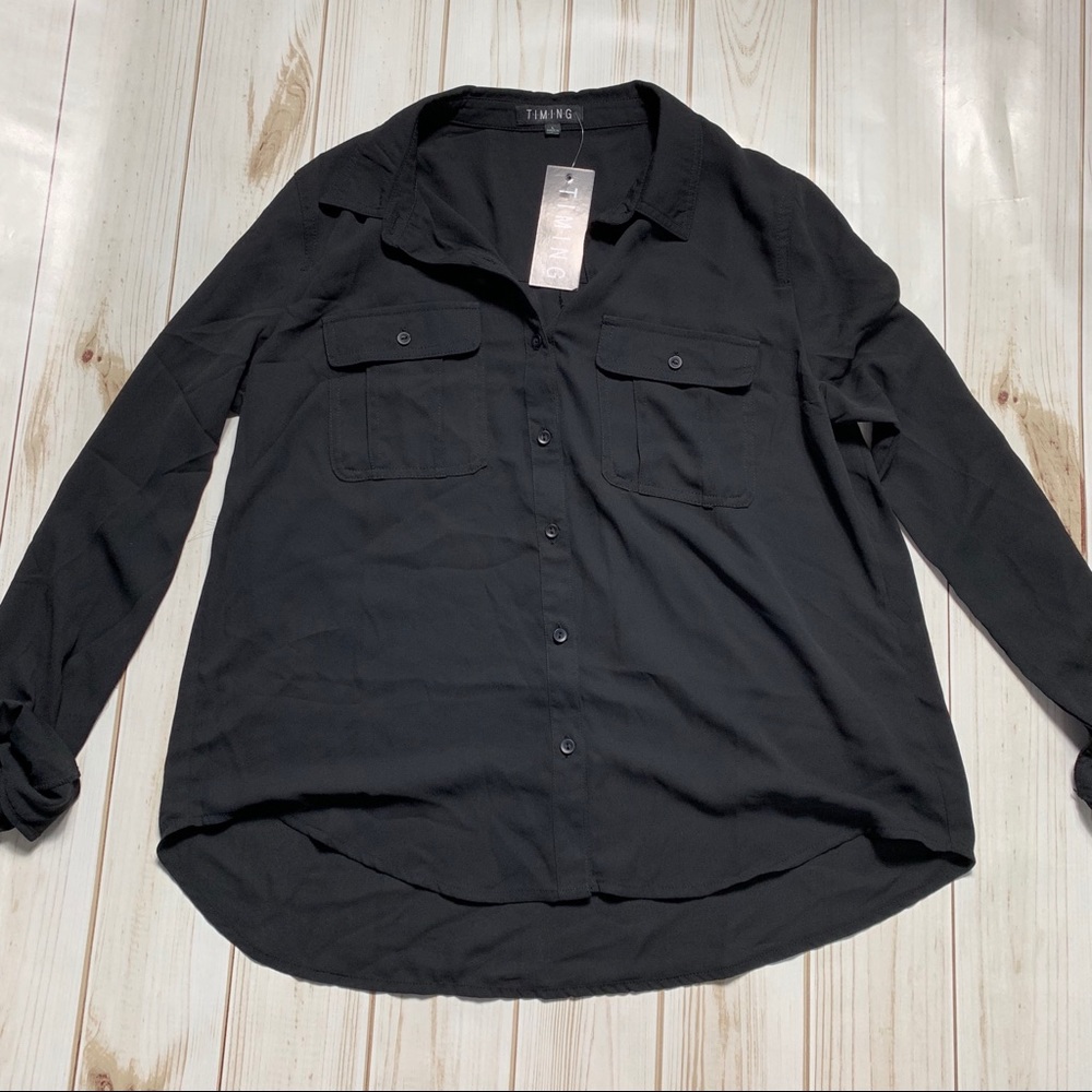 NWT Black Button Up - Picture 1 of 5